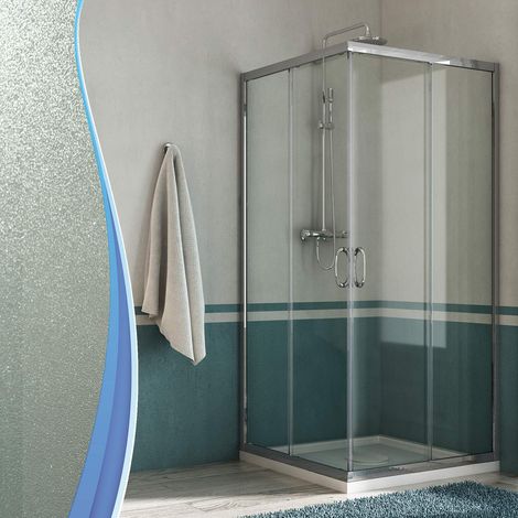 Box Doccia Angolare 70x80 cm 2 Ante Scorrevoli in Cristallo Opaco 6mm H185 Fosterberg Vejle (1/5)