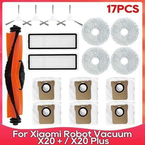 Accessoire pour aspirateur robot Xiaomi X20+ / X20 Plus : brosse latérale principale, filtre HEPA, chiffon de nettoyage, etc. (1/5)