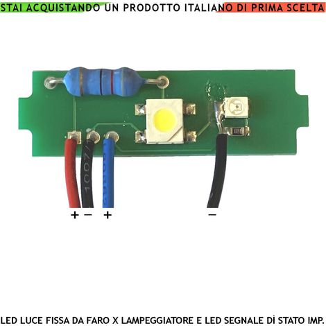 Placca con Led luce Bianca Fissa Alta luminosità Luce Arancio Ricambio Sirene Starna con Intermittenza Segnalazione stato Impianto Sostituire Lampadina su Lampeggiatore Alimentazione 12 Vcc max 50 mA (1/2)