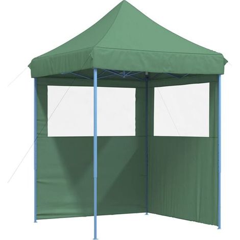 Tente de réception pliable et dépliable avec 2 panneaux latéraux verts (1/5)