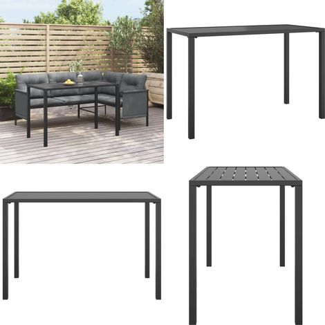 Mesa de comedor para jardín acero gris antracita 110x54x70 cm - Mesa de comedor exterior - Mesa de acero