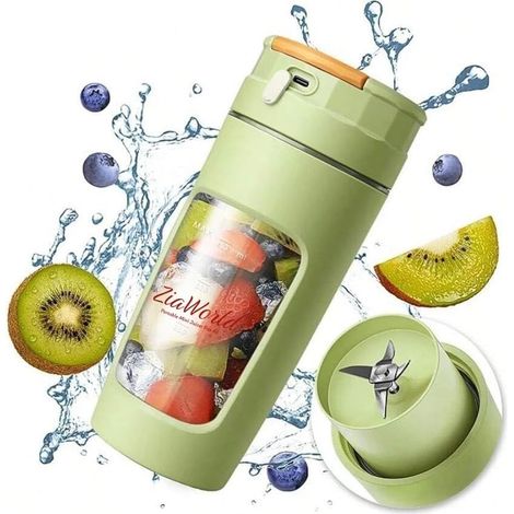 Mini mixeur de voyage portable sans fil ml rechargeable avec couvercle et bec verseur pour mélanger la glace les fruits surgelés 600 vert (1/5)