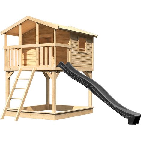 Spielturm Benjamin 198x243x309 natur m.Rutsche