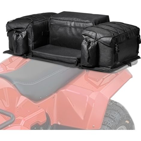 VEVOR ATV Heckaufbewahrungstasche Hecktasche Heckfrachttasche (50 L) mit Schwamm-Sitzkissen & Flaschenhalter, Rücksitz-Ausrüstungstasche, passend für die meisten ATVs UTVs mit Gepäckträger (1/5)