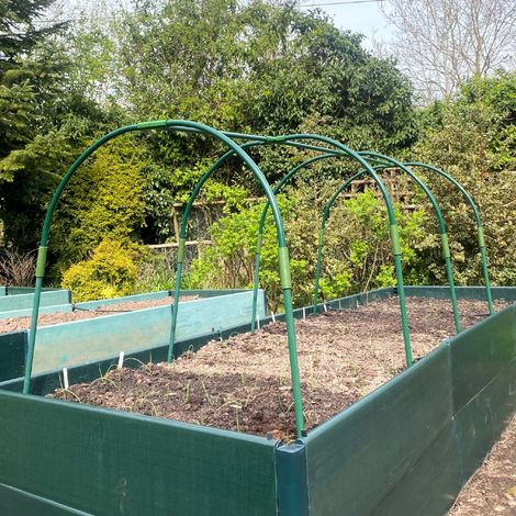Extendable Garden Hoop Tunnel High House Grow Cloche Polytunnel Kit - Large, 2m L