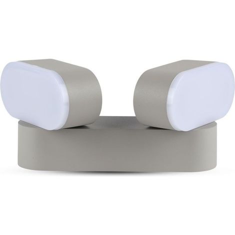 V-TAC VT-814 Lampada LED 12W da parete grigio teste ruotabili wall light bianco caldo 3000K IP65 - SKU 8294