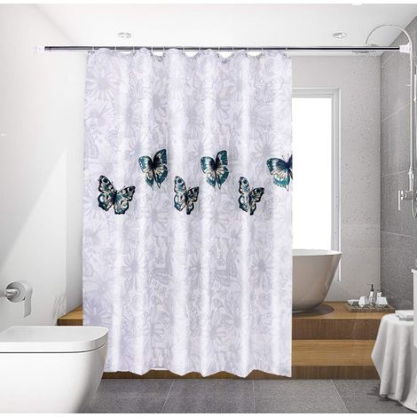 Wasserdichter Duschvorhang aus Polyester, Duschvorhang mit 12 Haken (1/5)