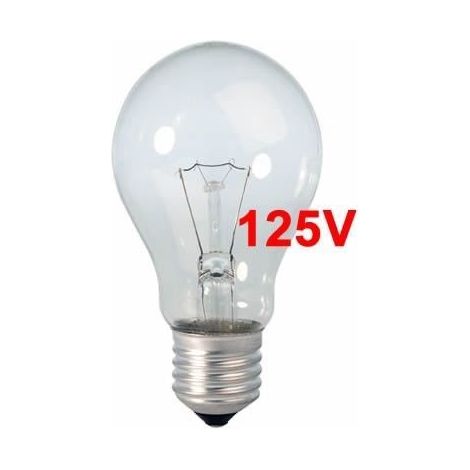 Standard-Glühbirne, klar, 60 W, E27, 125 V, nur für den industriellen Einsatz