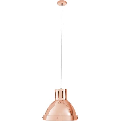 Premier Housewares Ceiling Lights White Finish Copper Round Shape Pendant Light Antique Ceiling Lighting Contemporary Pendant Hanging Lighting For Ceiling w35 x d35 x h110cm (1/4)