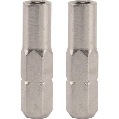 Lot de 2 embouts de tournevis hexagonaux 1/4" - Adaptateur d'embout magnétique nickelé - Poignée de 6,35 mm à 4 mm (1/5)