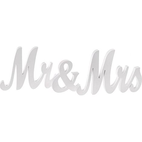 Décoration de mariage avec logo en bois MR et MRS