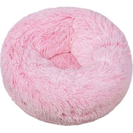 JBpink 40cm Round Cat Bed - Cozy Faux Fur Donut Cushion with Basket, Warm Pet Sleeping Nest