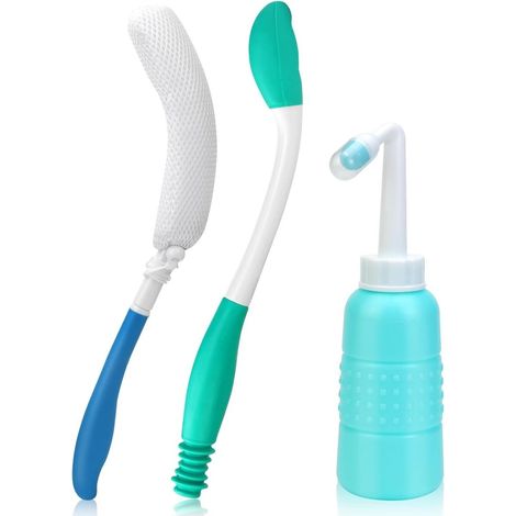 Aide Essuie-Toilette - Poignée Ergonomique 40cm Avec Mécanisme De Retrait Automatique - Pour Personnes Âgées Et Femmes Enceintes - Lot De 3 (1/5)