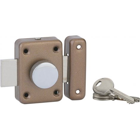 Thirard – Verrou à bouton VSPM pour porte intérieure – Cylindre 35mm en acier laitonné – 3 clés nickelées – Finition bronze