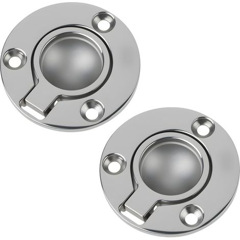 Lot de 2 Poignées Rondes Encastrées en Acier Inoxydable de 50 Mm pour Bateau Idéales pour Placard Casier Yacht Bateau (1/5)