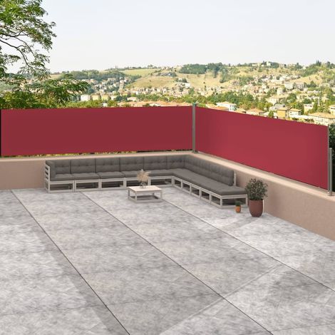 Auvent latéral Store Banne Solaire abri Marquise Brise-soleil rétractable Rouge 117x1200 cm LKOWF58267 (1/5)