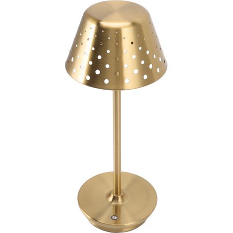 Lampe de bureau LED rétro simple, design sans fil, gradation tactile sans palier pour chambres, bars, restaurants, couleur or (1/5)
