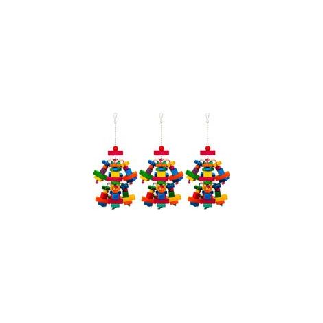 3 juguetes grandes para loros, juguetes coloridos para masticar con bloques de madera natural para loros grises africanos, cacatúas, loros, guacamayos y aves medianas. Accesorios para jaulas de juguet