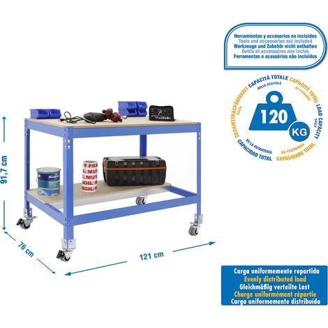 Simonrack Simonwork Mobile BT0 1200 Arbeitstisch blau