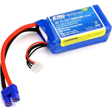 1350mah 3s 11.1v 30c lipo 13awg ec3