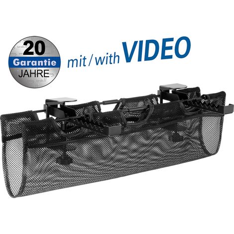Untertischnetz Kabelführung mit verstellbarer Klemme 15 - 70 mm, Maße: 610 x 390 mm