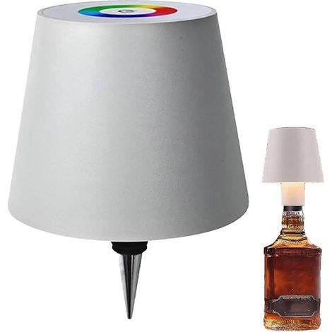 Lampe bouteille sans fil RGB/3 couleurs à intensité variable Pridola, lampe bouteille sans fil rechargeable avec mode respiration, lampe de table sans contact Blanc Blanc[NX] (1/5)
