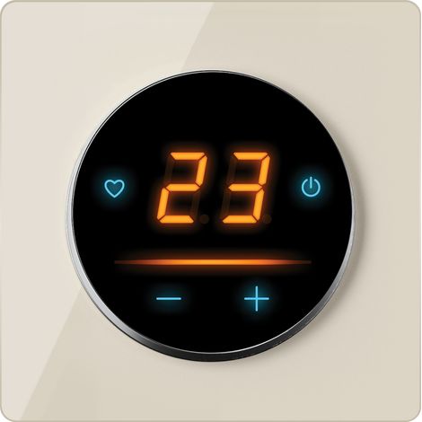 Thermostat, Régulateur de température OneKeyElectro 25 WIFI Tactile avec cadre en verre Garda - beige (1/5)