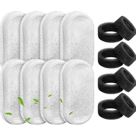 Cartouches filtrantes de rechange pour fontaine à eau pour animaux PETLIBRO (blanches) - Lot de 8 pour fontaines pour chats (1/5)