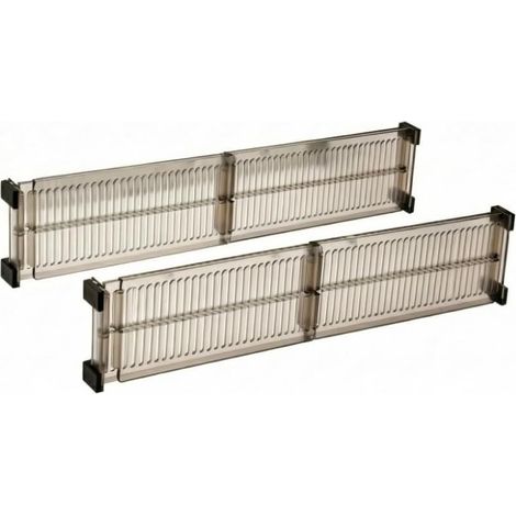 Organisateur de tiroir (lot de 2) en plastique, séparateur de tiroir réglable pour cuisine, salle de bain ou chambre à coucher, transparent noir.-INHHUB
