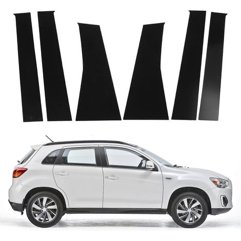 Cache de montant de vitre en plastique PC noir brillant, autocollant de remplacement pour montant B de vitre Mitsubishi ASX 2011 à 2020 (1/4)