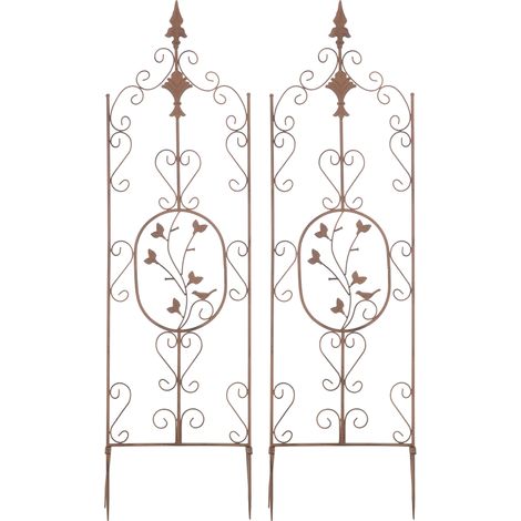 2er Set Rankgitter Burgus antik braun