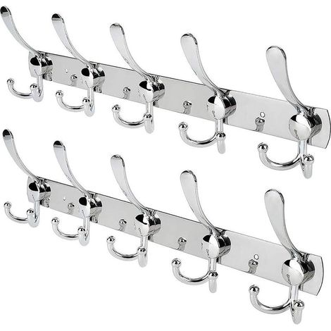 (Paquet de 2) Porte-manteau / Chapeau en acier inoxydable Crochet à vêtements arrière en alliage d'aluminium fixé au mur pour salle de bain (1/5)
