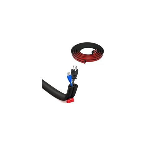 Goulotte Cache Câble - 1 pièce, Goulotte Cache Câble Autocollante 20×10mm×3m Semi-Circulaire - Noir, Pour Câbles Domestiques (1/4)