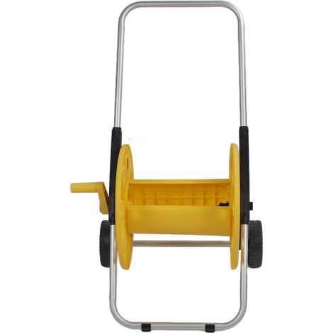 Chariot Enrouleur de Tuyau Jaune, Support à Tuyau d'Eau, Capacité 80m de Conduite (1/5)