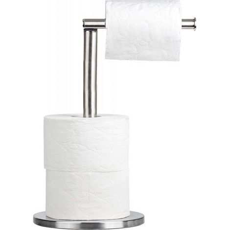 1 Porte-papier toilette sur pied,acier inoxydable,4 rouleaux,support stable,salle de bain (1/5)