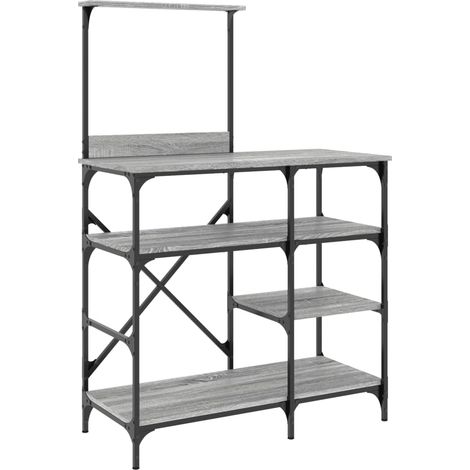 vidaXL Mobile Cucina Grigio Sonoma 90x40x132 cm Multistrato e Metallo (1/5)