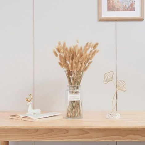 60 fleurs de pampa séchées pour décoration (1/4)