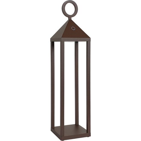 Lanterne Pic Nic LED moderne 2,2W IP54 rechargeable et dimmable h. Corten de 47 cm (1/5)