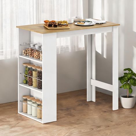 Table de bar bianco en acciaio truciolato 112 x 57 x 106 cm (1/5)