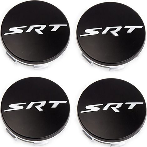 63-mm-Radnabenkappe, kompatibel mit Dodge Hellcat SRT, Challenger und Chrysler 300C – Felgennabenkappe, ABS-Radzubehör, 4-teiliges Set – Mattschwarz
