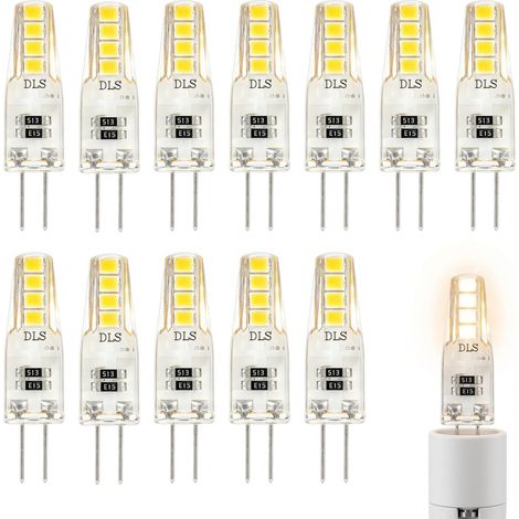 Lot de 10 ampoules LED G4 220V 1,5W, équivalent 15-20W halogène, blanc chaud 3000K, 80 lm, non dimmables, culot G4 pour hotte aspirante, lustre et plafonnier (1/5)