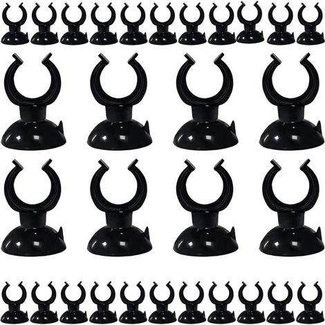 30 Pièces Ventouse Aquarium(Noir), Clips à Ventouse pour Aquarium PVC Écologique pour Chauffe Eau Thermomètre Aquarium Tube d'eau