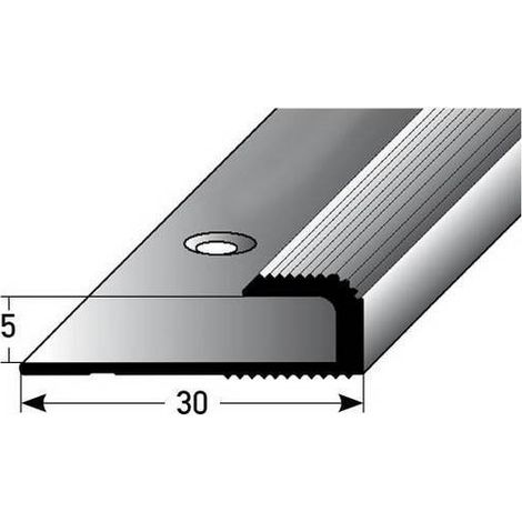 PROVISTON Einfassprofil Aluminium eloxiert Goldfarbig Breite 30 mm Höhe 5 mm Länge 1000 mm Gebohrt Abschlussprofil Einschubprofil Abschlussleiste Bodenprofil 1 Stück