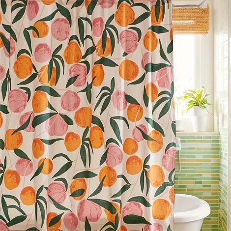 1 pièce Rideau de Douche180 x 200 cm – avec Anneaux – Rideaux de Douche - Shower Curtain-polyester,Modèle de fruits (1/4)