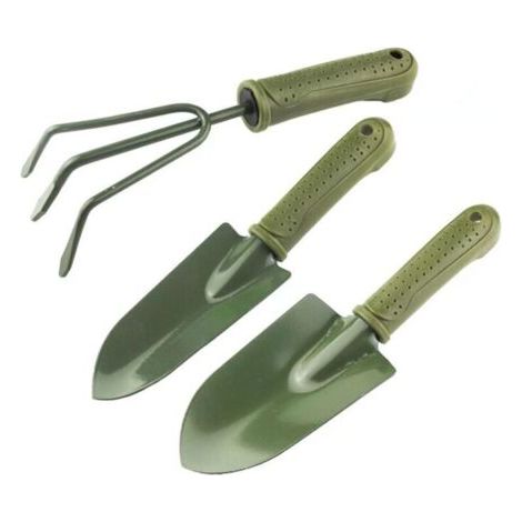 QORVA-Ensemble de 3 pelles à outils de jardinage, outil de rempotage de jardin avec poignée en plastique, outil de jardin extér