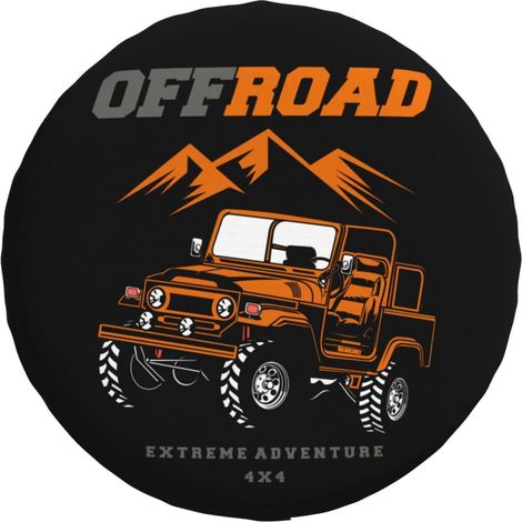 Car Spare Wheel Cover 4x4 Print Off Road Wheel Covers Waterproof Dustproof for SUV RV Trailer Tire Bag 15" (1/5)