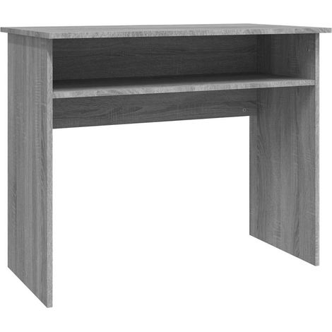 Scrivania  Tavolo da ufficio Grigio Sonoma 90x50x74 cm in Legno Multistrato (1/5)