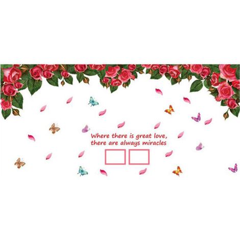 Stickers muraux à motif de vigne de roses romantiques pour salon, chambre, meubles TV, fond de canapé, décoration en vinyle. (1/5)