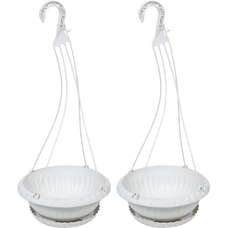 Set Hängeblumenkörbe mit Untersetzern für Zimmer und