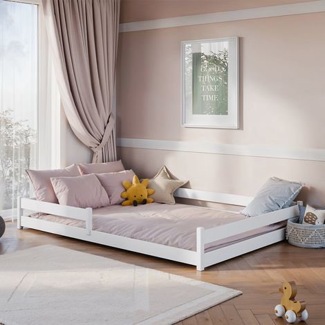 Letto a terra 140x200 con rete a doghe Lily Bianco (1/3)